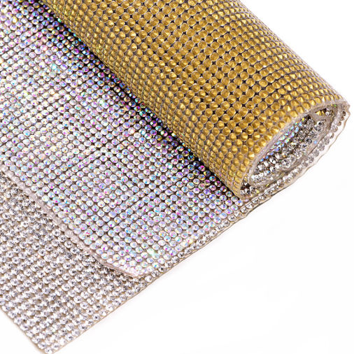 Gold Rhinestone Sheet, Gold Crystal Fabric, Gold Rhinestone Fabric
